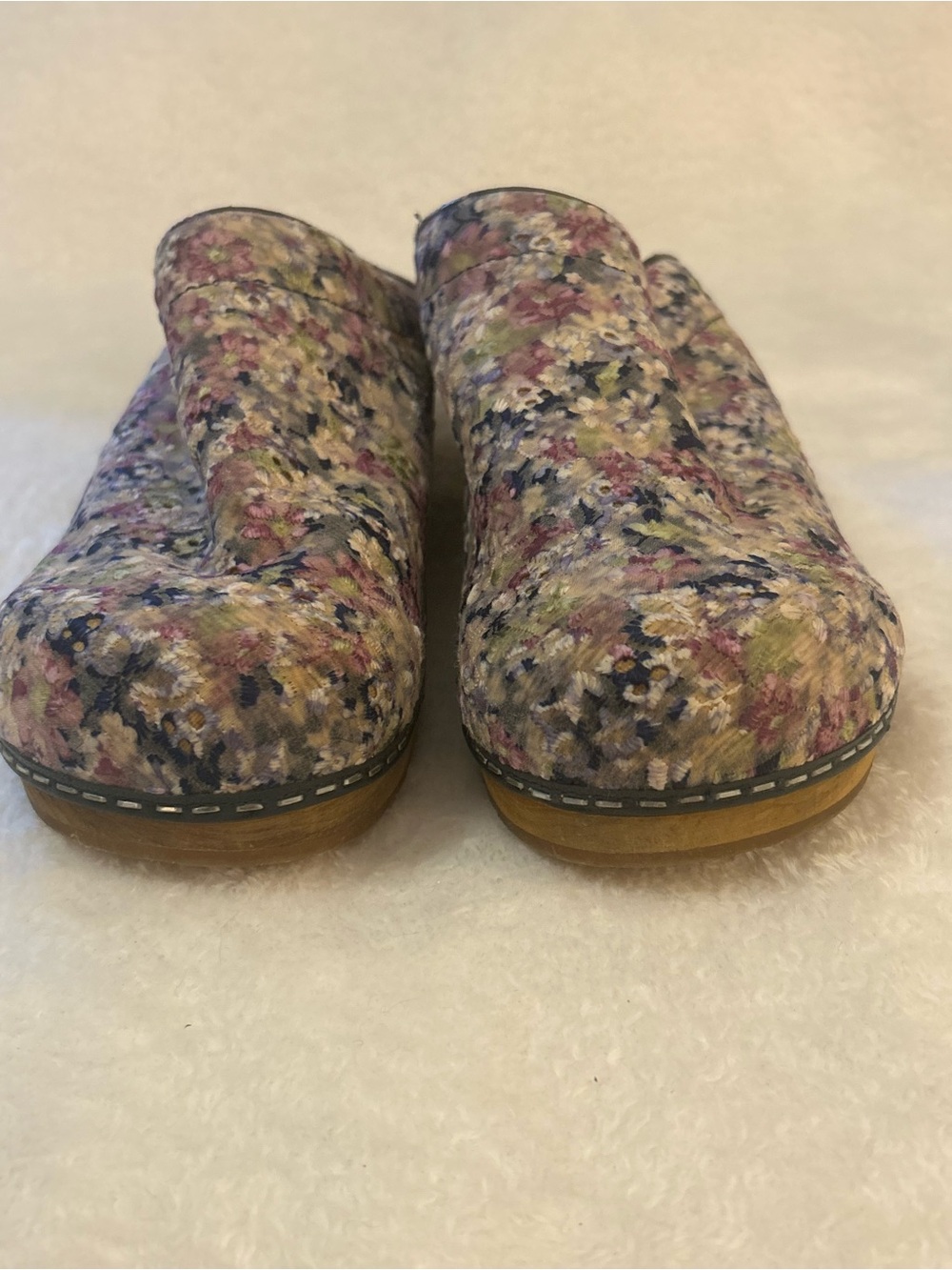 Sanita Floral Leather Professional Clogs Wood Sole Slip On Comfort EU 42 - Picture 6 of 15
